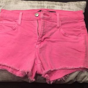 joe’s Jeans - pink fringe jean shorts